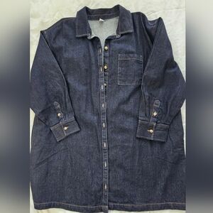 Dark Blue Denim Shirt Dress